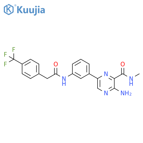 Pyrazinecarboxamide,3-amino-N-methyl-6-[3-[[[4-(trifluoromethyl)phenyl]acetyl]amino]phenyl]- structure