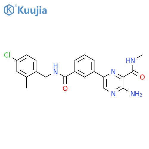 Pyrazinecarboxamide,3-amino-6-[3-[[[(4-chloro-2-methylphenyl)methyl]amino]carbonyl]phenyl]-N-methyl- structure