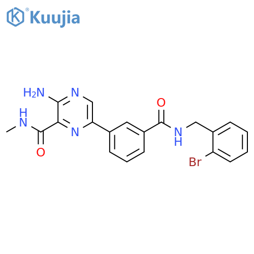 Pyrazinecarboxamide,3-amino-6-[3-[[[(2-bromophenyl)methyl]amino]carbonyl]phenyl]-N-methyl- structure