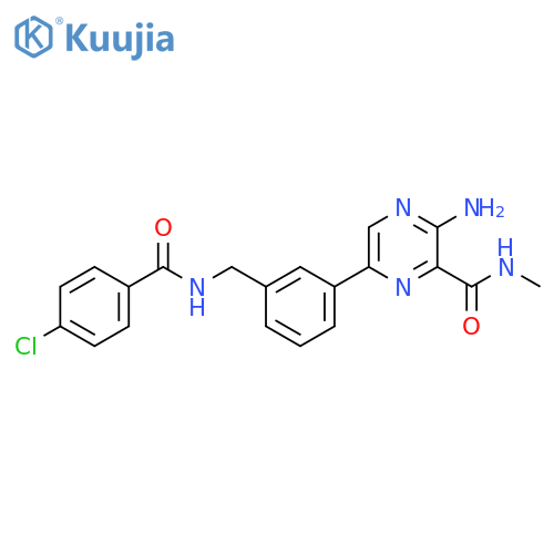 Pyrazinecarboxamide,3-amino-6-[3-[[(4-chlorobenzoyl)amino]methyl]phenyl]-N-methyl- structure
