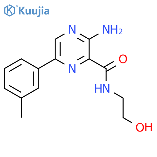 Pyrazinecarboxamide, 3-amino-N-(2-hydroxyethyl)-6-(3-methylphenyl)- structure