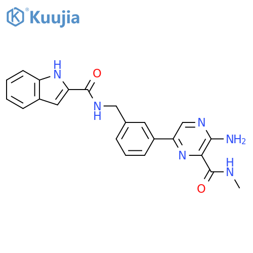 1H-Indole-2-carboxamide,N-[[3-[5-amino-6-[(methylamino)carbonyl]pyrazinyl]phenyl]methyl]- structure