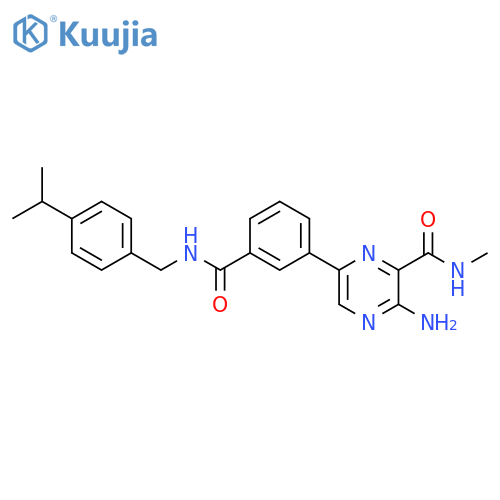 Pyrazinecarboxamide,3-amino-N-methyl-6-[3-[[[[4-(1-methylethyl)phenyl]methyl]amino]carbonyl]phenyl]- structure