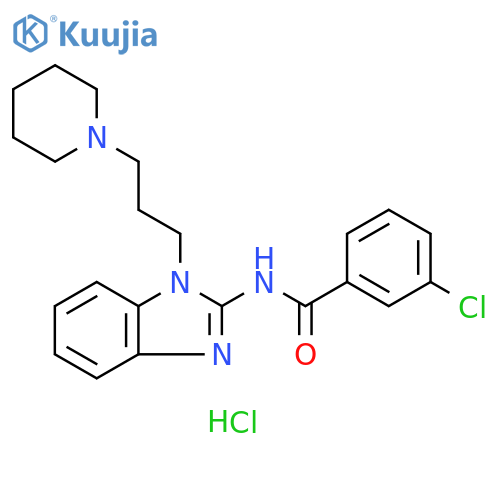 Benzamide, 3-chloro-N-[1-[3-(1-piperidinyl)propyl]-1H-benzimidazol-2-yl]-, hydrochloride (1:1) structure