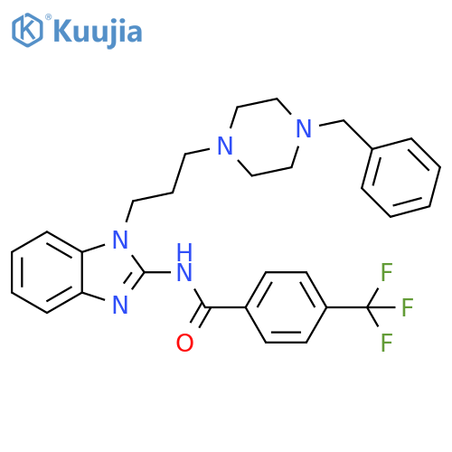 Benzamide,N-[1-[3-[4-(phenylmethyl)-1-piperazinyl]propyl]-1H-benzimidazol-2-yl]-4-(trifluoromethyl)- structure