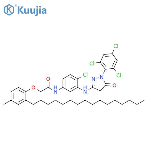 Acetamide,N-[4-chloro-3-[[4,5-dihydro-5-oxo-1-(2,4,6-trichlorophenyl)-1H-pyrazol-3-yl]amino]phenyl]-2-(2-hexadecyl-4-methylphenoxy)- structure