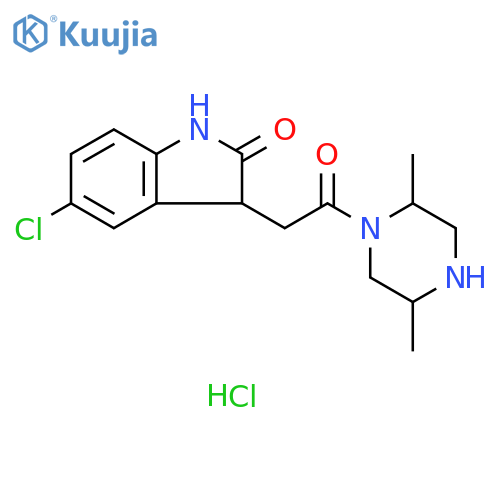 2H-Indol-2-one, 5-chloro-3-[2-(2,5-dimethyl-1-piperazinyl)-2-oxoethyl]-1,3-dihydro-, hydrochloride (1:1) structure