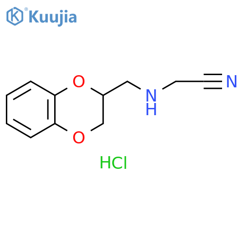 Acetonitrile, 2-[[(2,3-dihydro-1,4-benzodioxin-2-yl)methyl]amino]-, hydrochloride (1:1) structure