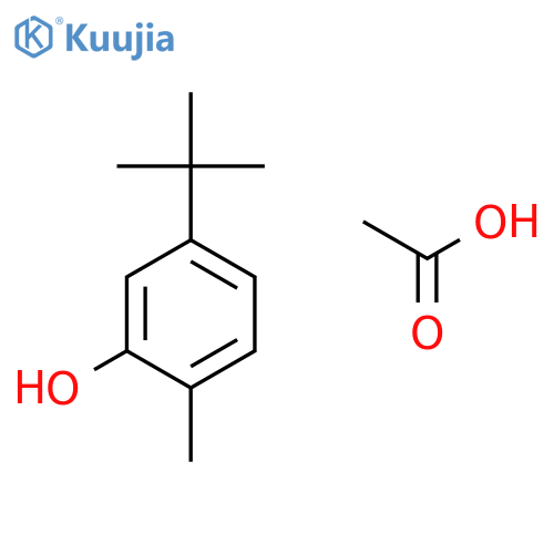 Phenol, 5-(1,1-dimethylethyl)-2-methyl-, acetate structure