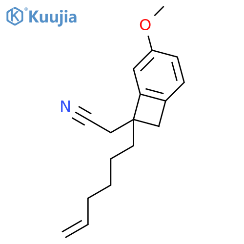 Bicyclo[4.2.0]octa-1,3,5-triene-7-acetonitrile, 7-(5-hexenyl)-4-methoxy- structure
