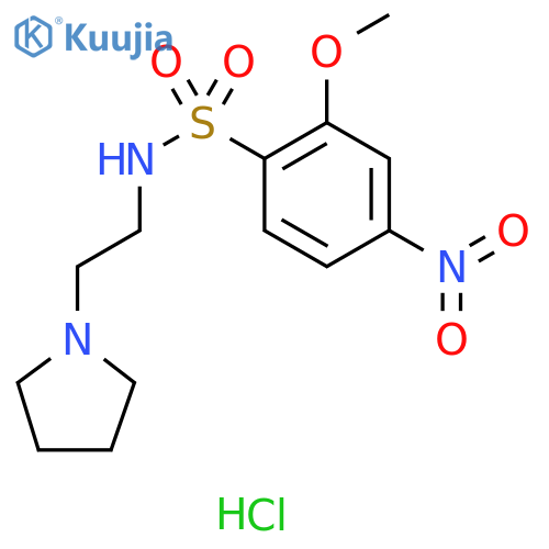 Benzenesulfonamide, 2-methoxy-4-nitro-N-[2-(1-pyrrolidinyl)ethyl]-, hydrochloride (1:1) structure