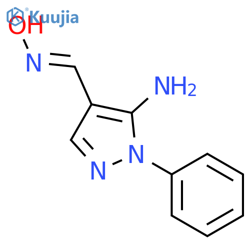 1H-Pyrazole-4-carboxaldehyde, 5-amino-1-phenyl-, oxime structure