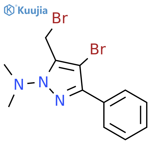 1H-Pyrazol-1-amine, 4-bromo-5-(bromomethyl)-N,N-dimethyl-3-phenyl- structure