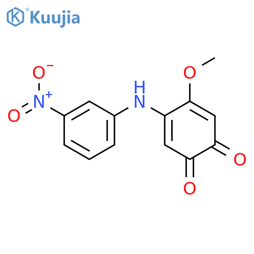 3,5-Cyclohexadiene-1,2-dione, 4-methoxy-5-[(3-nitrophenyl)amino]- structure
