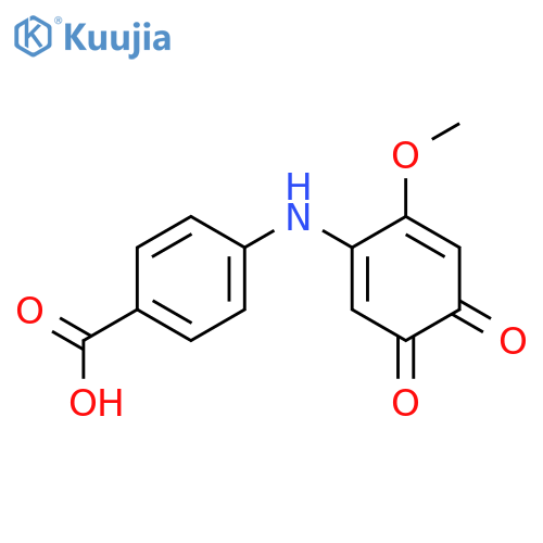 Benzoic acid, 4-[(6-methoxy-3,4-dioxo-1,5-cyclohexadien-1-yl)amino]- structure