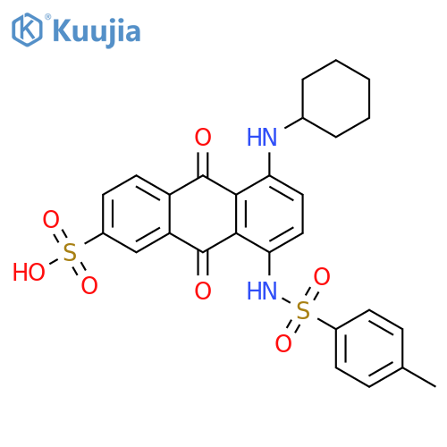 2-Anthracenesulfonic acid,5-(cyclohexylamino)-9,10-dihydro-8-[[(4-methylphenyl)sulfonyl]amino]-9,10-dioxo- structure