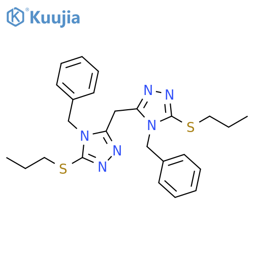 4H-1,2,4-Triazole, 3,3'-methylenebis[4-(phenylmethyl)-5-(propylthio)- structure