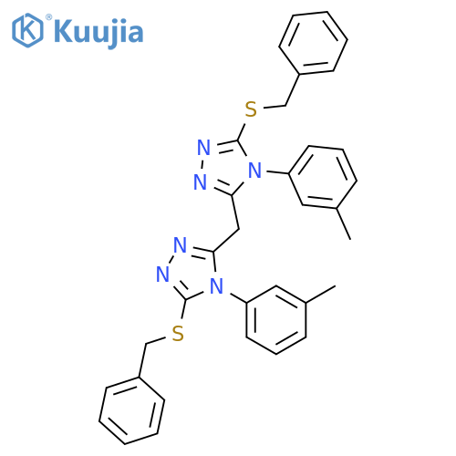 4H-1,2,4-Triazole,3,3'-methylenebis[4-(3-methylphenyl)-5-[(phenylmethyl)thio]- structure
