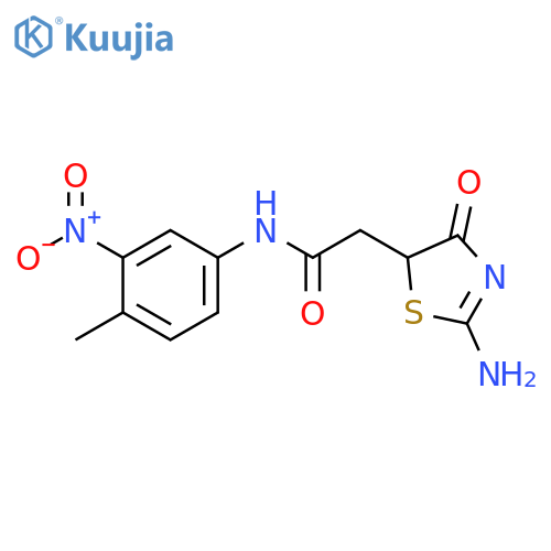 2-(2-imino-4-oxo-1,3-thiazolidin-5-yl)-N-(4-methyl-3-nitrophenyl)acetamide structure