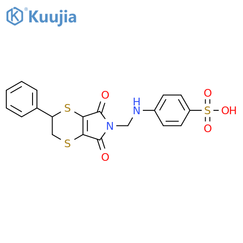 Benzenesulfonic acid,4-[[(2,3,5,7-tetrahydro-5,7-dioxo-2-phenyl-6H-1,4-dithiino[2,3-c]pyrrol-6-yl)methyl]amino]- structure
