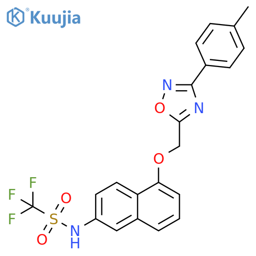 Methanesulfonamide,1,1,1-trifluoro-N-[5-[[3-(4-methylphenyl)-1,2,4-oxadiazol-5-yl]methoxy]-2-naphthalenyl]- structure