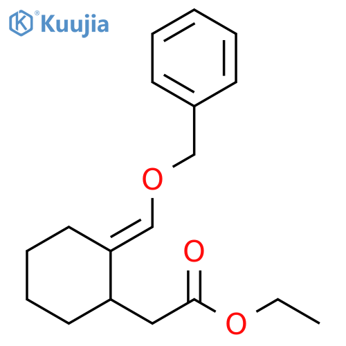 Cyclohexaneacetic acid, 2-[(phenylmethoxy)methylene]-, ethyl ester,(2E)- structure