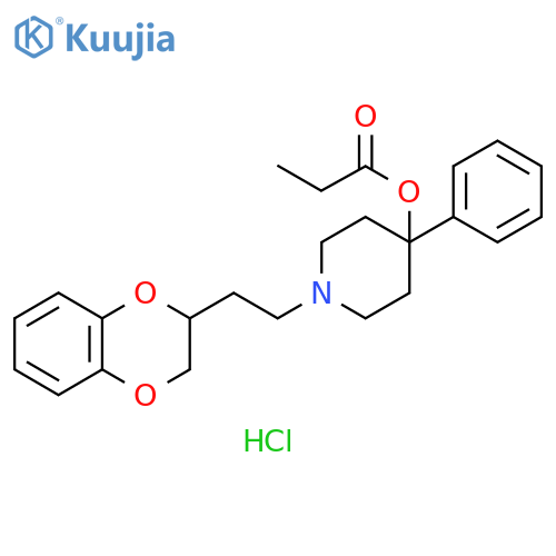 4-Piperidinol, 1-[2-(2,3-dihydro-1,4-benzodioxin-2-yl)ethyl]-4-phenyl-,propanoate (ester), hydrochloride structure