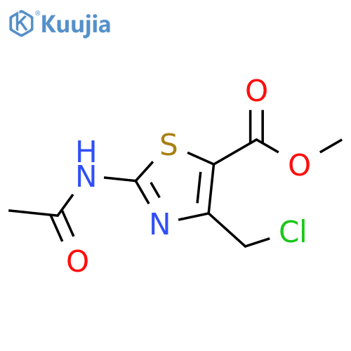 5-Thiazolecarboxylic acid, 2-(acetylamino)-4-(chloromethyl)-, methylester structure