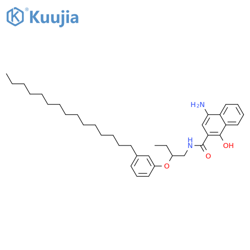 4-amino-1-hydroxy-N-[2-(3-pentadecylphenoxy)butyl]naphthalene-2-carboxamide structure