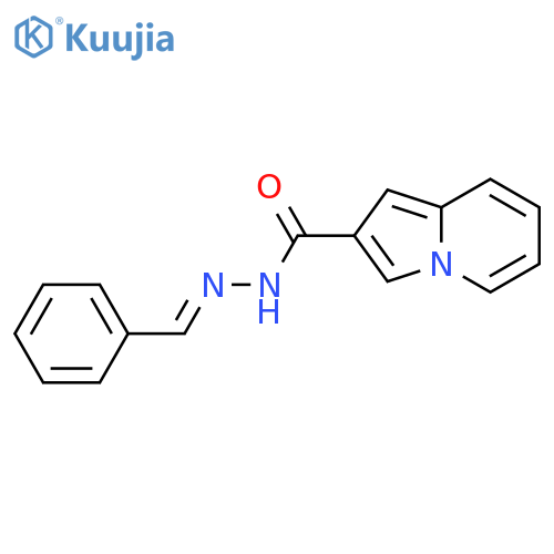 2-INDOLIZINECARBOXYLIC ACID, (PHENYLMETHYLENE)HYDRAZIDE structure