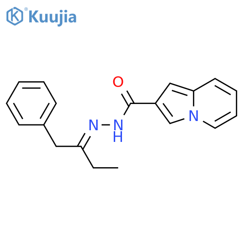 2-INDOLIZINECARBOXYLIC ACID, [1-(PHENYLMETHYL)PROPYLIDENE]HYDRAZIDE structure