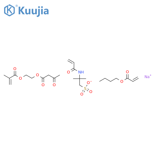 sodium; butyl prop-2-enoate; 2-methyl-2-(prop-2-enoylamino)propane-1-sulfonate; 2-(3-oxobutanoyloxy)ethyl 2-methylprop-2-enoate structure