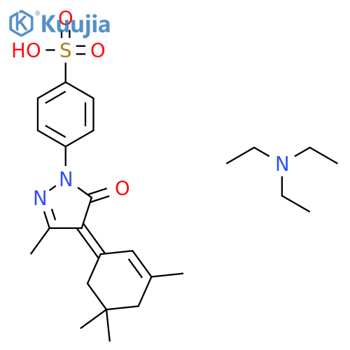 4-[(4E)-3-methyl-5-oxo-4-(3,5,5-trimethylcyclohex-2-en-1-ylidene)-4,5-dihydro-1H-pyrazol-1-yl]benzenesulfonic acid - N,N-diethylethanamine (1:1) structure