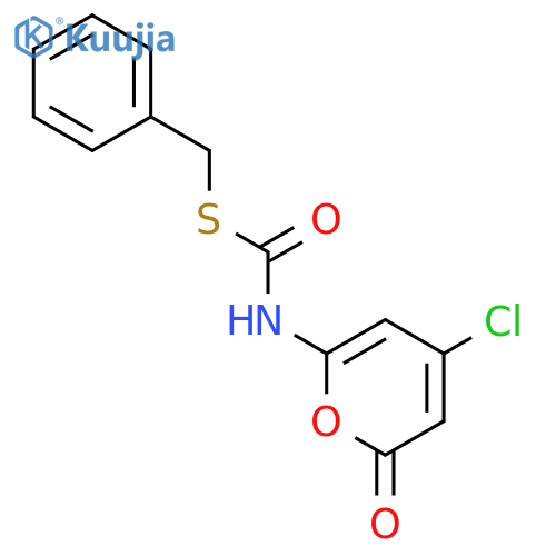 Carbamothioic acid, (4-chloro-2-oxo-2H-pyran-6-yl)-, S-(phenylmethyl)ester structure