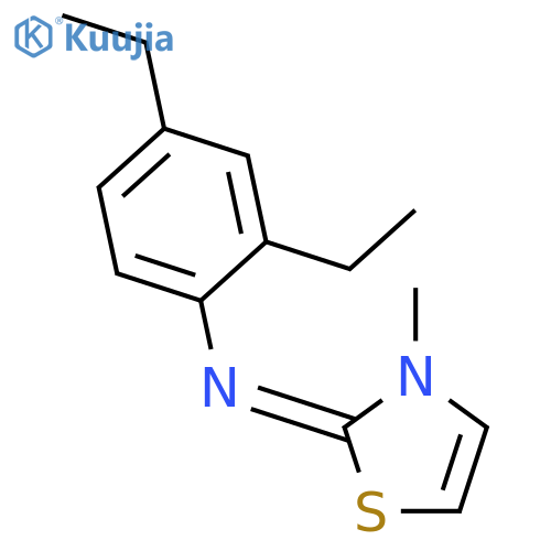 Benzenamine, 2,4-diethyl-N-(3-methyl-2(3H)-thiazolylidene)- structure