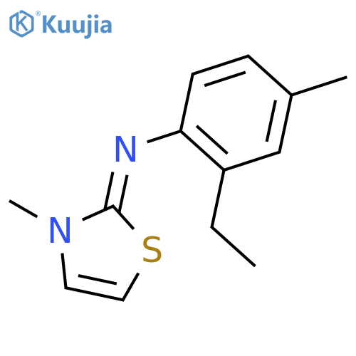 Benzenamine, 2-ethyl-4-methyl-N-(3-methyl-2(3H)-thiazolylidene)- structure