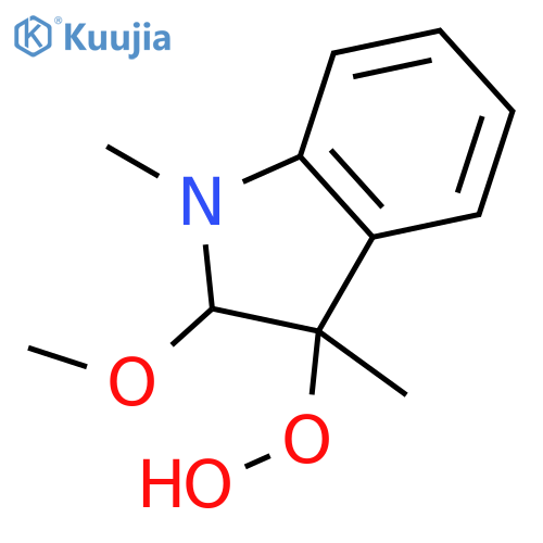 Hydroperoxide, 2,3-dihydro-2-methoxy-1,3-dimethyl-1H-indol-3-yl structure