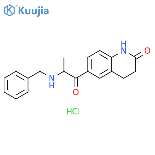 2(1H)-Quinolinone, 3,4-dihydro-6-[1-oxo-2-[(phenylmethyl)amino]propyl]-, hydrochloride (1:1) structure
