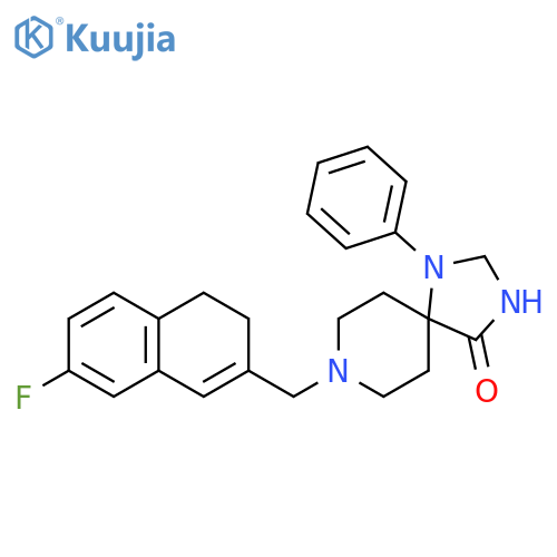 1,3,8-Triazaspiro[4.5]decan-4-one, 8-[(7-fluoro-3,4-dihydro-2-naphthalenyl)methyl]-1-phenyl- structure
