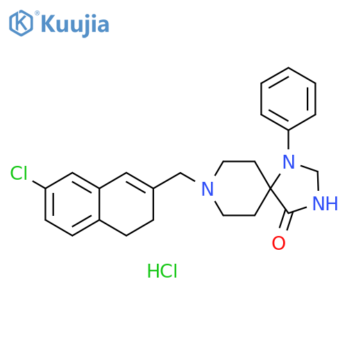 1,3,8-Triazaspiro[4.5]decan-4-one, 8-[(7-chloro-3,4-dihydro-2-naphthalenyl)methyl]-1-phenyl-, hydrochloride (1:1) structure