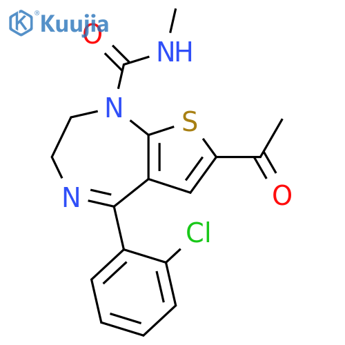 1H-Thieno[2,3-e]-1,4-diazepine-1-carboxamide, 7-acetyl-5-(2-chlorophenyl)-2,3-dihydro-N-methyl- structure