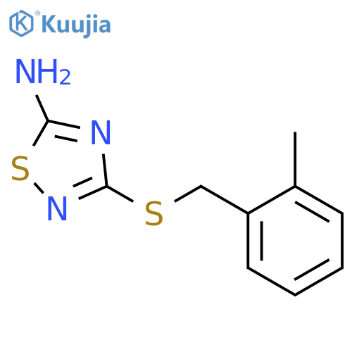 3-((2-Methylbenzyl)thio)-1,2,4-thiadiazol-5-amine structure