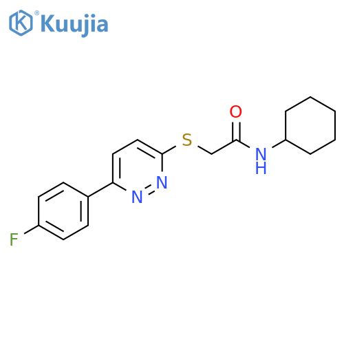 N-cyclohexyl-2-{6-(4-fluorophenyl)pyridazin-3-ylsulfanyl}acetamide structure