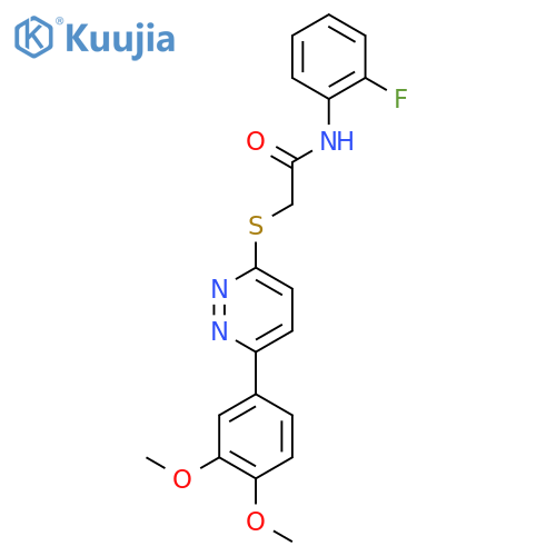 2-{6-(3,4-dimethoxyphenyl)pyridazin-3-ylsulfanyl}-N-(2-fluorophenyl)acetamide structure