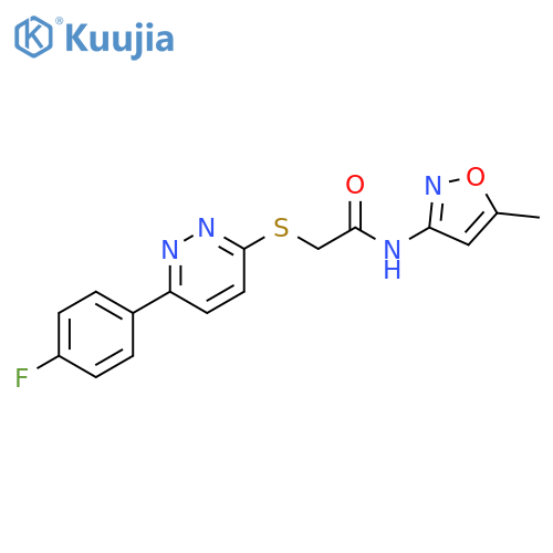 2-{6-(4-fluorophenyl)pyridazin-3-ylsulfanyl}-N-(5-methyl-1,2-oxazol-3-yl)acetamide structure