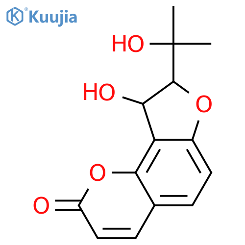 (8S,9R)-9-hydroxy-8-(2-hydroxypropan-2-yl)-8,9-dihydro-2H-furo[2,3-h]chromen-2-one structure