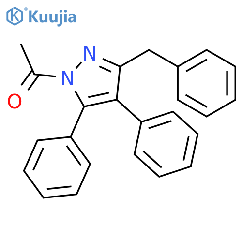 1H-Pyrazole, 1-acetyl-4,5-diphenyl-3-(phenylmethyl)- structure