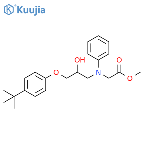 Glycine, N-[3-[4-(1,1-dimethylethyl)phenoxy]-2-hydroxypropyl]-N-phenyl-, methyl ester structure