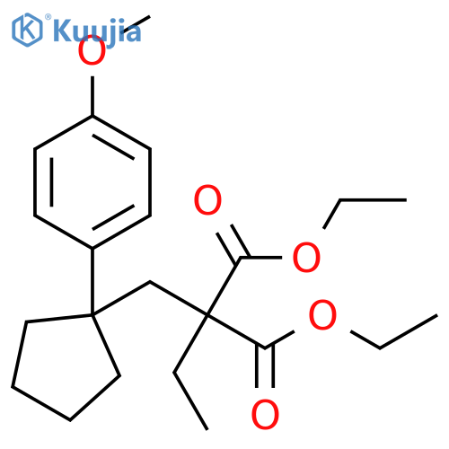 Propanedioic acid, ethyl[[1-(4-methoxyphenyl)cyclopentyl]methyl]-,diethyl ester structure