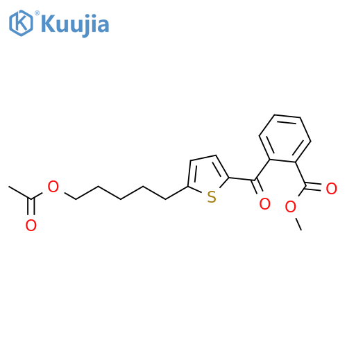 Benzoic acid, 2-[[5-[5-(acetyloxy)pentyl]-2-thienyl]carbonyl]-, methyl ester structure